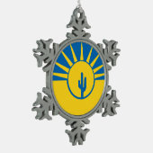 Vlag van Mesa, Arizona Snowflake Pewter Kerstmis O Tin Sneeuwvlok Ornament (Links)