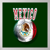 Vlag van Mexico bal met Mexicaanse logo cadeaus Poster (Voorkant)