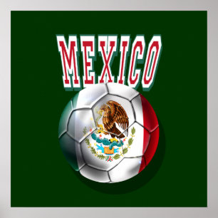 Vlag van Mexico bal met Mexicaanse logo cadeaus Poster