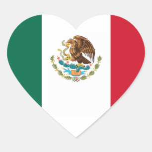 Vlag van Mexico Hart Sticker