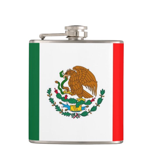 Vlag van Mexico Heupfles (Voorkant)