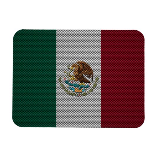 Vlag van Mexico met Carbon Fiber Effect Magneet (Horizontaal)