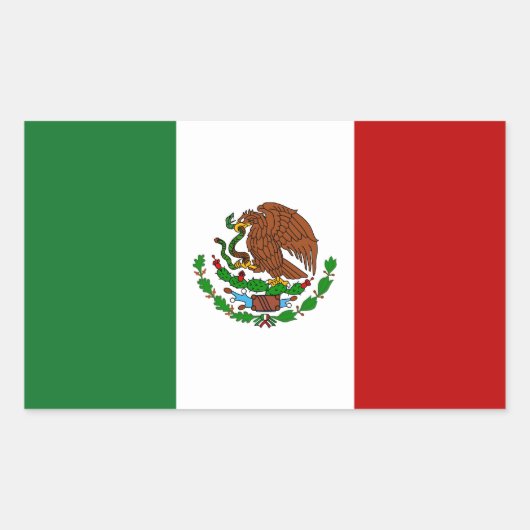 Vlag van Mexico Rechthoekige Sticker (Voorkant)