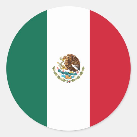 Vlag van Mexico Ronde Sticker (Voorkant)