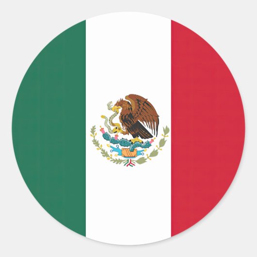 Vlag van Mexico Ronde Sticker (Voorkant)