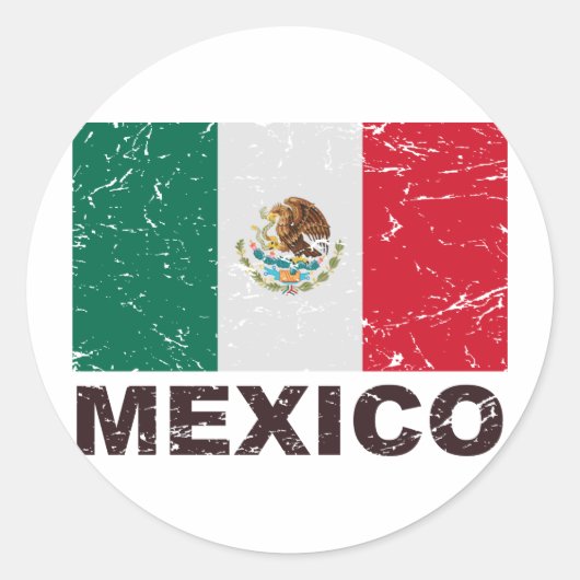  vlag van Mexico Ronde Sticker (Voorkant)