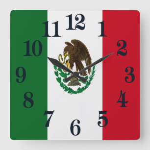 Vlag van Mexico Vierkante Klok