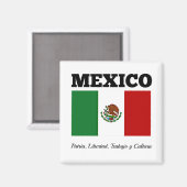 Vlag van Mexico, voorzien van het opschrift Magneet (Voorkant / Achterkant)