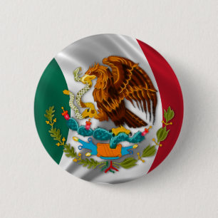 Vlag van Mexico, wapenstilstand Ronde Button 5,7 Cm