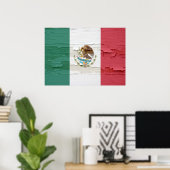 Vlag van Mexico Weathered Poster (Thuiskantoor)