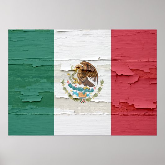 Vlag van Mexico Weathered Poster (Voorkant)