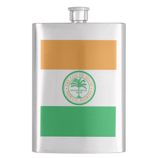 Vlag van Miami, Florida Hip Flask Flacon (Voorkant)