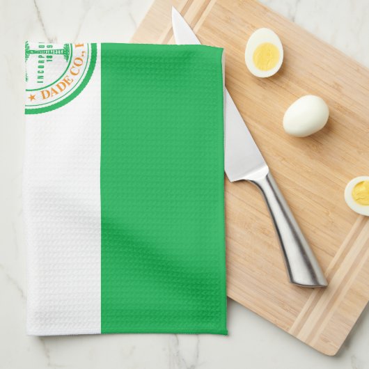 Vlag van Miami, Florida Kitchen Towel Theedoek (Quarter Fold)