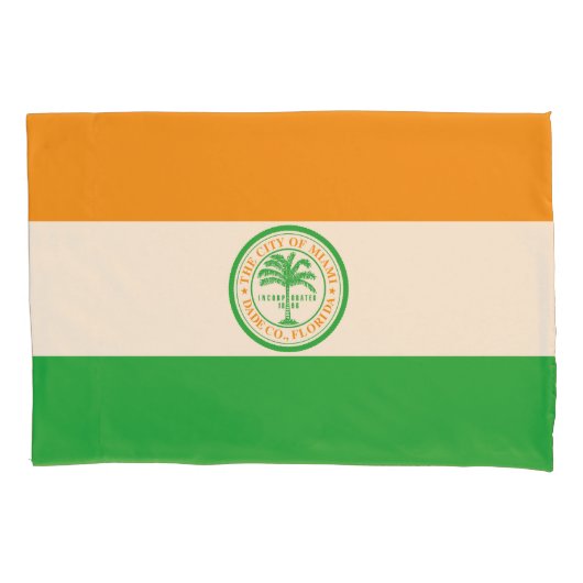 Vlag van Miami, Florida Pillowcase Kussensloop (Voorkant)