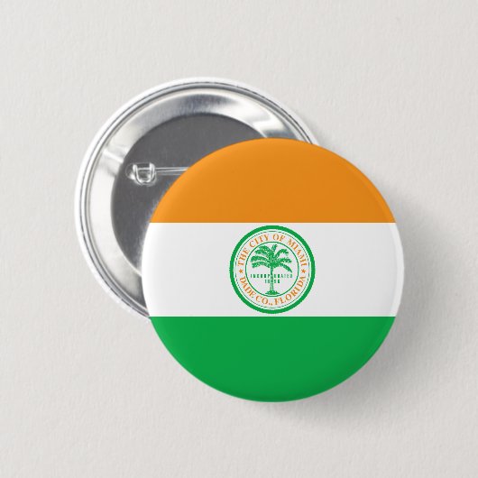Vlag van Miami, Florida Pinback Button (Voorkant /achterkant)
