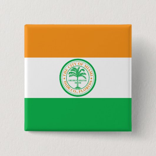 Vlag van Miami, Florida Pinback Button (Voorkant)