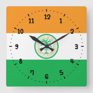 Vlag van Miami, Florida Square Wall Clock Vierkante Klok