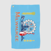vlag van Milwaukee (Wisconsin) Golfhanddoek (Voorkant)