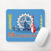 Vlag van Milwaukee, Wisconsin Muismat (Met muis)
