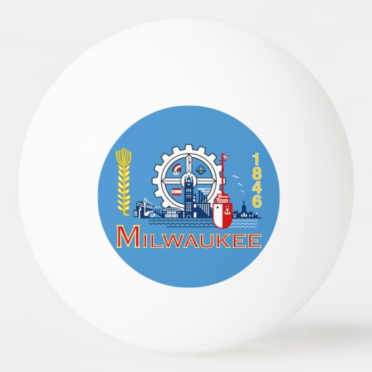 Vlag van Milwaukee, Wisconsin Ping Pong Ball (Voorkant)