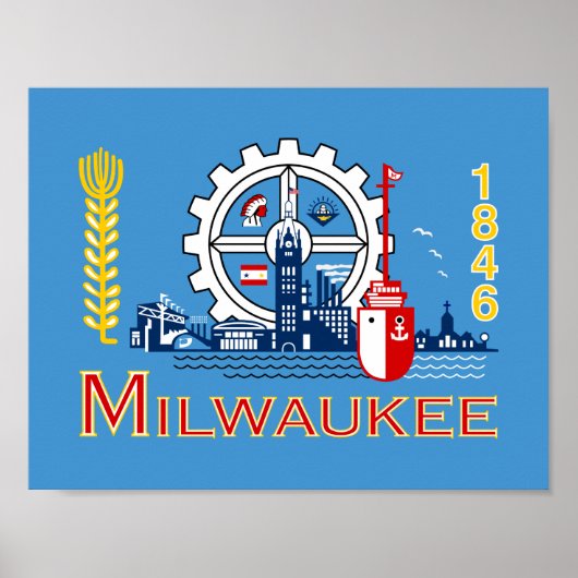 Vlag van Milwaukee, Wisconsin Poster (Voorkant)