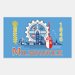 Vlag van Milwaukee, Wisconsin Rechthoekige Sticker