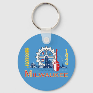 Vlag van Milwaukee, Wisconsin Sleutelhanger