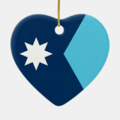 Vlag van Minnesota Keramisch Ornament (Achterkant)