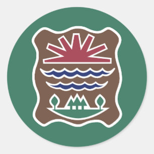 Vlag van Missisquoi Western Abenaki Tribe Ronde Sticker