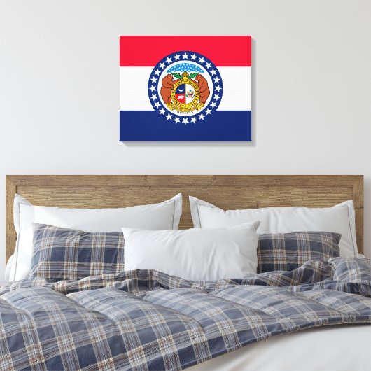 Vlag van Missouri State-ontwerp Canvas Afdruk (Insitu (Slaapkamer))