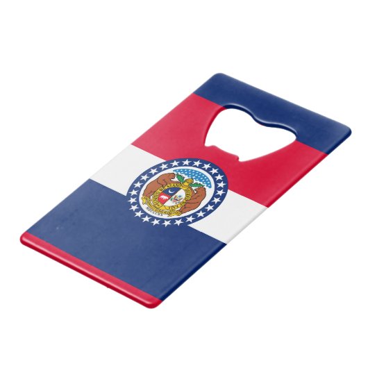 Vlag van Missouri State-ontwerp Kredietkaart Flessenopener (Achterkant Gekanteld)