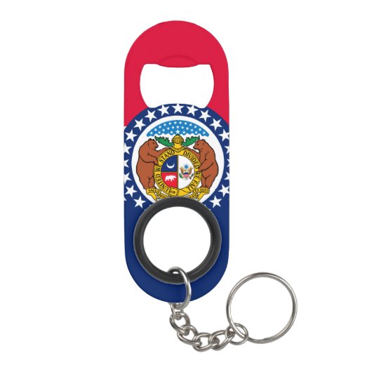 Vlag van Missouri State-ontwerp Mini Flessenopener (Achterkant)
