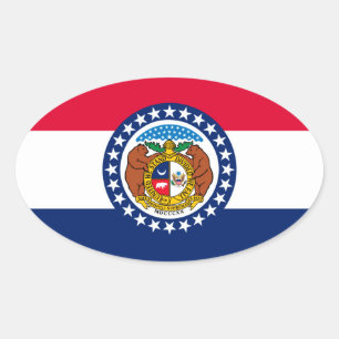 Vlag van Missouri State-ontwerp Ovale Sticker