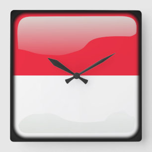 Vlag van Monaco Vierkante Klok