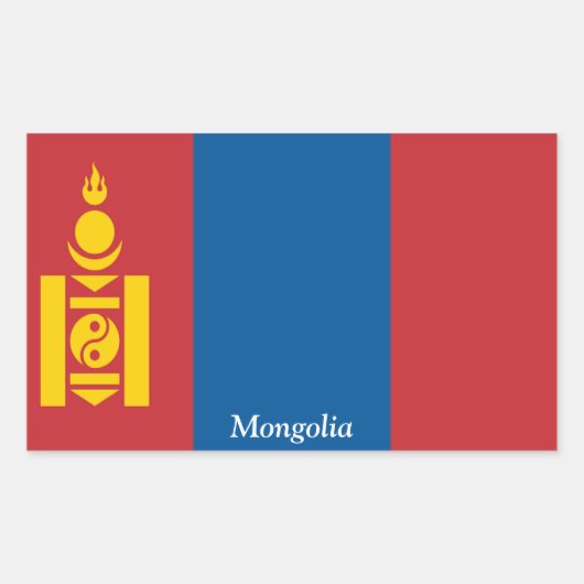 Vlag van Mongolië Rechthoekige Sticker (Voorkant)