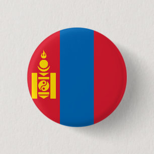 Vlag van Mongolië Ronde Button 3,2 Cm