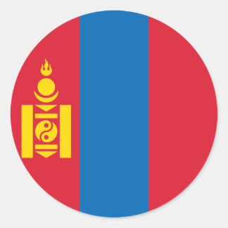 Vlag van Mongolië Ronde Sticker