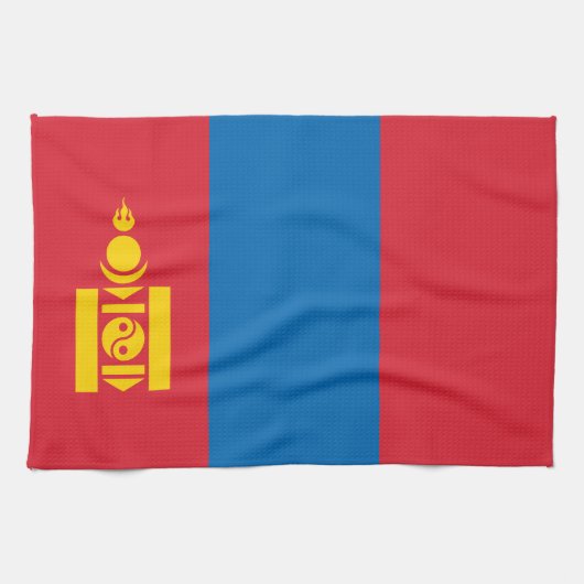 Vlag van Mongolië Theedoek (Horizontaal)