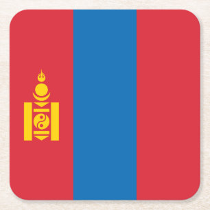 Vlag van Mongolië Vierkante Kartonnen Onderzetter