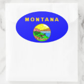 Vlag van Montana, Big Sky land Ovale Sticker (Tas)
