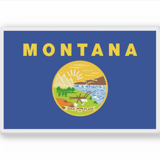 Vlag van Montana Sticker (Voorkant)