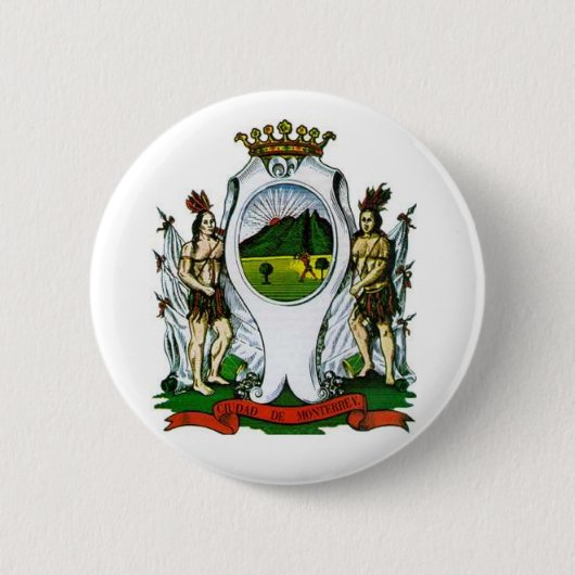 Vlag van Monterrey, Nuevo León - MEXICO-Button Ronde Button 5,7 Cm (Voorkant)