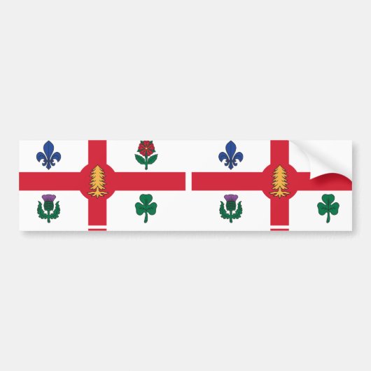 Vlag van Montreal, Quebec Bumpersticker (Voorkant)