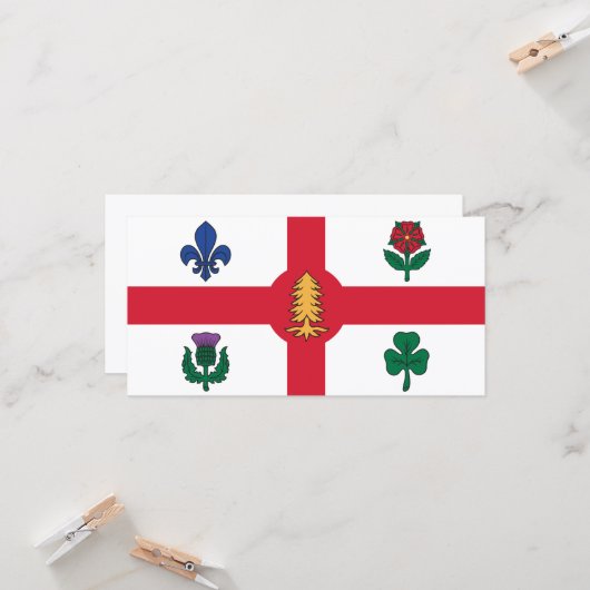 Vlag van Montreal (Quebec, Canada) Kaart (Voorkant / Achterkant in situ)