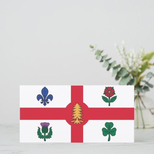 Vlag van Montreal (Quebec, Canada) Kaart (Staand voorkant)