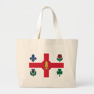 Vlag van Montreal, Quebec Grote Tote Bag