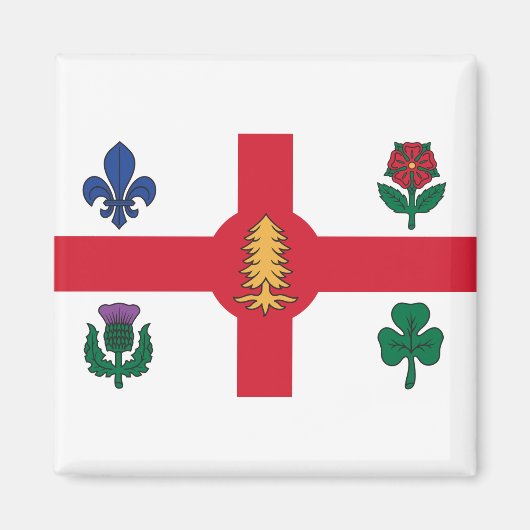 Vlag van Montreal, Quebec Magneet (Voorkant)