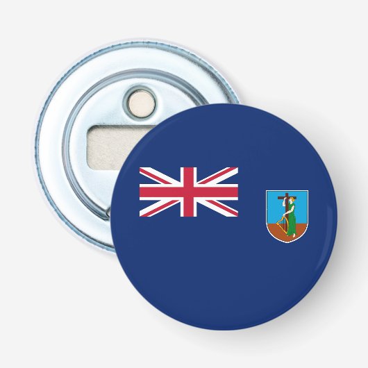 Vlag van Montserrat Button Flesopener (Voorkant)