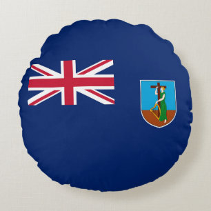 Vlag van Montserrat Rond Kussen