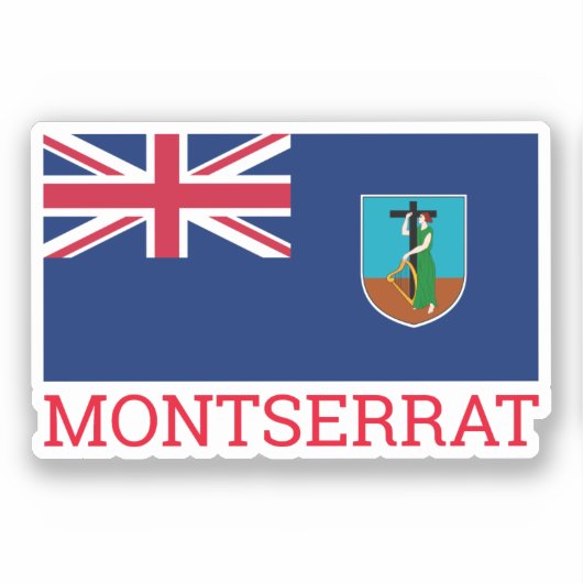 Vlag van Montserrat Sticker (Voorkant)